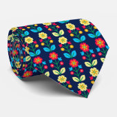 Colorful Floral Pattern Stropdas (Opgerold)