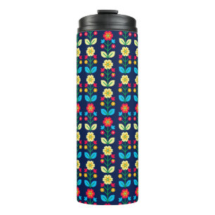 Colorful Floral Pattern Thermosbeker