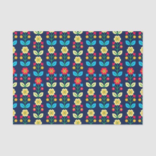 Colorful Floral Pattern Tissuepapier (Voorkant)