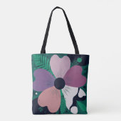 Colorful Floral Pattern Tote Bag – Cute Modern Flo (Dos)