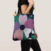 Colorful Floral Pattern Tote Bag – Cute Modern Flo (De près)