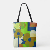 Colorful Floral Pattern Tote Bag – Cute Vibrant Fl (Dos)