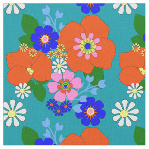 Colorful Floral Patterned Stof