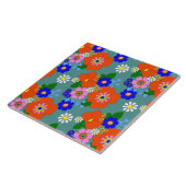 Colorful Floral Patterned Tegeltje (Zijkant)