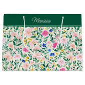 Colorful Floral Personalized  Groot Cadeauzakje (Voorkant)