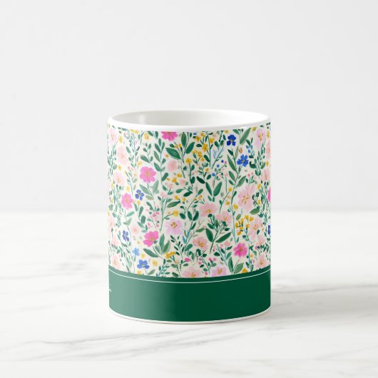 Colorful Floral Personalized Mug (Centre)
