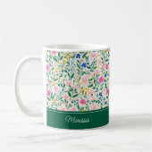 Colorful Floral Personalized Mug (Gauche)