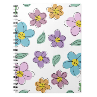 Colorful floral print notitieboek