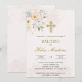 Colorful floral Spanish baptism Kaart (Voorkant / Achterkant)