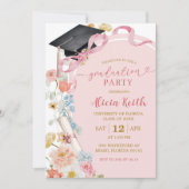 Colorful Floral Spring Graduation Party Invitation (Devant)