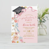 Colorful Floral Spring Graduation Party Invitation (Debout devant)