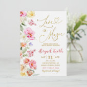 Colorful Floral Spring Love is Magic Invitation (Debout devant)