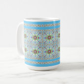 Colorful Floral Tegel Pattern Mok (Voorkant links)