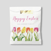 Colorful Floral Tulips Happy Easter Bedankzakje