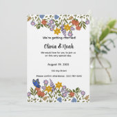 Colorful Floral Wedding Invitation (Debout devant)