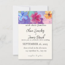 Colorful Floral wedding invitation