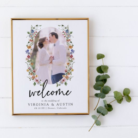 Colorful Floral Welcome Wedding Poster