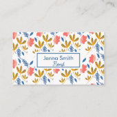 Colorful Florals Greenery Garden Pattern Visitekaartje (Voorkant)