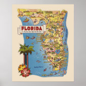 Colorful Florida Map Poster (Voorkant)
