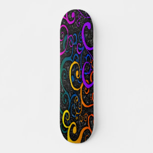 Colorful Flourish Pattern Skateboard