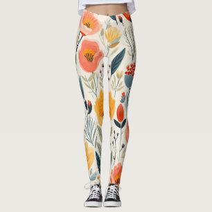 Colorful Flower Art Leggings