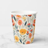 Colorful Flower Art Papieren Bekers (Voorkant)