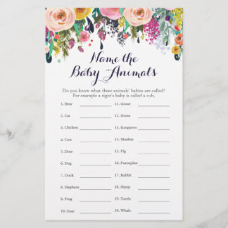 Colorful Flower Baby shower Baby-naam