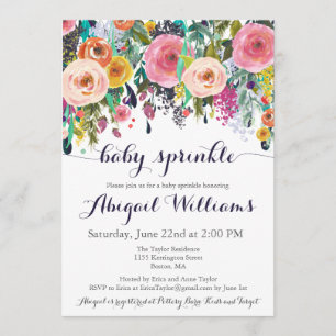 Colorful Flower Baby Sprinkle-uitnodigingskaarten Kaart