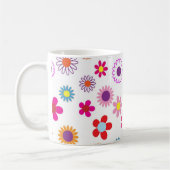Colorful Flower Pattern Girly Koffiemok (Links)