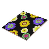 Colorful Flower Pattern Tegeltje (Zijkant)