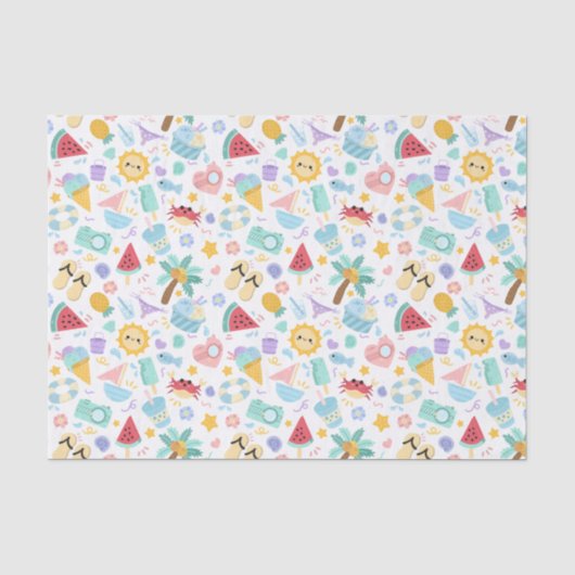 Colorful Flower Pattern Tissuepapier (Voorkant)