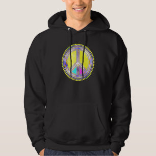 Colorful Flower Power Peace Sign 2 Fan Fun Hoodie