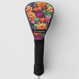 Colorful Flowering Cactus Personalized Golfheadcover