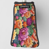 Colorful Flowering Cactus Personalized Golfheadcover (Draai 90)