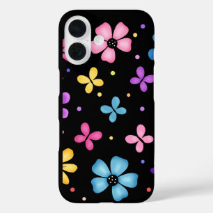 Colorful Flowers and Butterflies iPhone 16 Hoesje