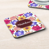 Colorful Flowers Bier Onderzetter (Linkerzijde)