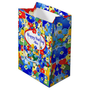 Colorful Flowers Birthday Medium Cadeauzakje