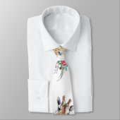 Colorful Flowers Bouquet Giraffe - Drawing Modern Stropdas (Gebonden)