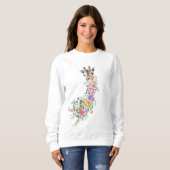 Colorful Flowers Bouquet Giraffe - Spring Trui (Voorkant volledig)