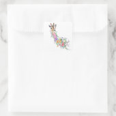 Colorful Flowers Bouquet Giraffe Sticker (Tas)