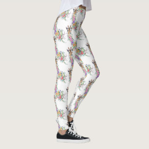 Colorful Flowers Bouquet-Giraffes - Tekening Moder Leggings