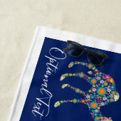 Colorful Flowers Camel Strandlaken (In situ)