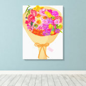 Colorful Flowers Canvas Print (Insitu (Houten vloer))