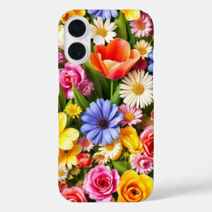 Colorful Flowers iPhone 16 Hoesje