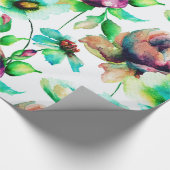 Colorful Flowers Collage Seamless Patroon Cadeaupapier (Hoek)