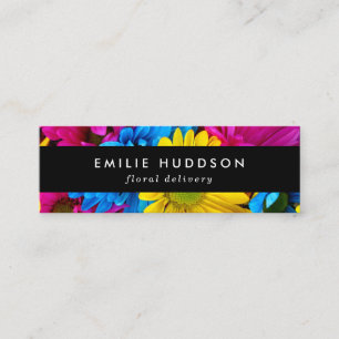 Colorful Flowers, Daisies, Floristry, Flower Shop Mini Visitekaartje