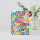 Colorful Flowers Feestdagenkaart (Staand voorkant)