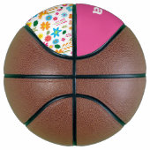 Colorful Flowers Girly Custom Basketbal (Rechts)