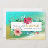 Colorful Flowers Gold Sparkle Glitter Afstuderen Kaart (Achterkant)