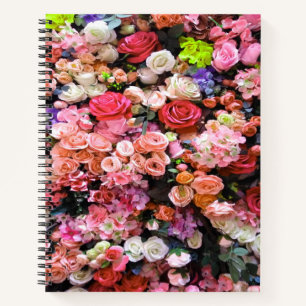 Colorful Flowers in Bloom Floral Bouquet Notitieboek